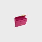 CARD HOLDER WITH FLAP TRIOMPHE IN SHINY CALFSKIN FUCHSIA - Image 4